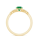 3/4 CT Round Emerald Infinity Engagement Ring with Diamond Emerald - ( AAA ) - Quality - Rosec Jewels