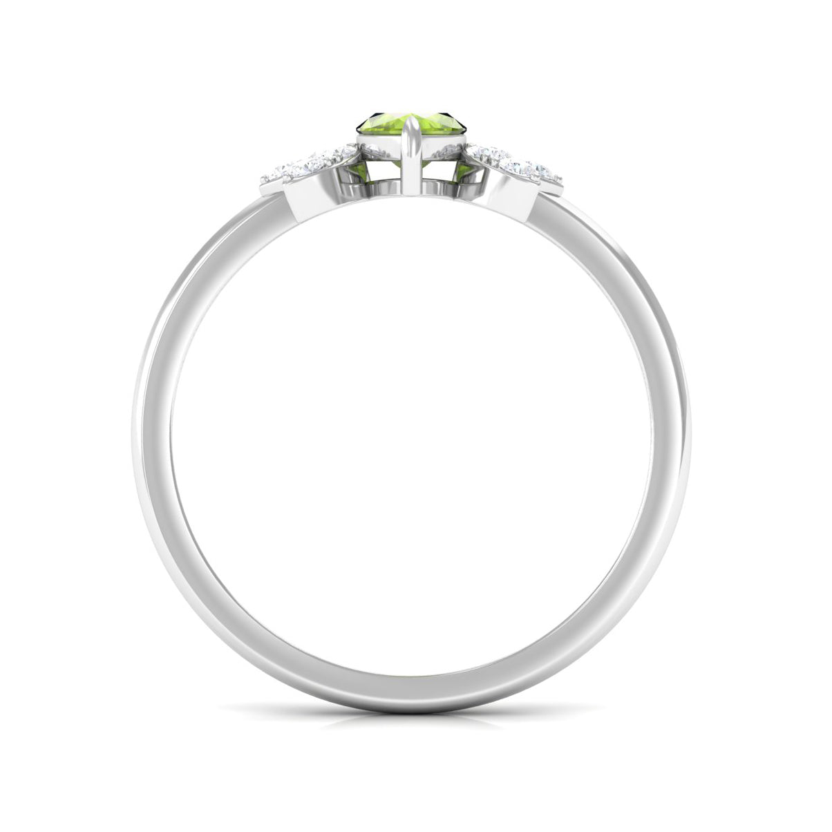1 CT Marquise Cut Peridot Promise Ring with Diamond Stones Peridot - ( AAA ) - Quality - Rosec Jewels