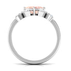 1.25 CT Princess Cut Morganite Floral Engagement Ring with Diamond Morganite - ( AAA ) - Quality - Rosec Jewels