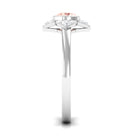 Vintage Morganite Flower Engagement Ring with Diamond Morganite - ( AAA ) - Quality - Rosec Jewels