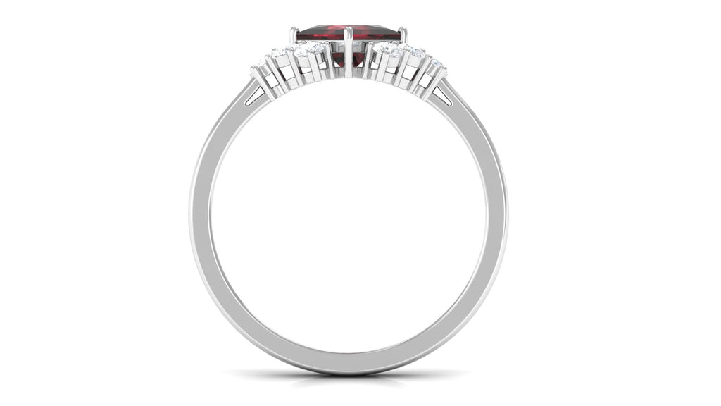 1.50 Ct Designer Garnet and Diamond Engagement Ring Garnet - ( AAA ) - Quality - Rosec Jewels