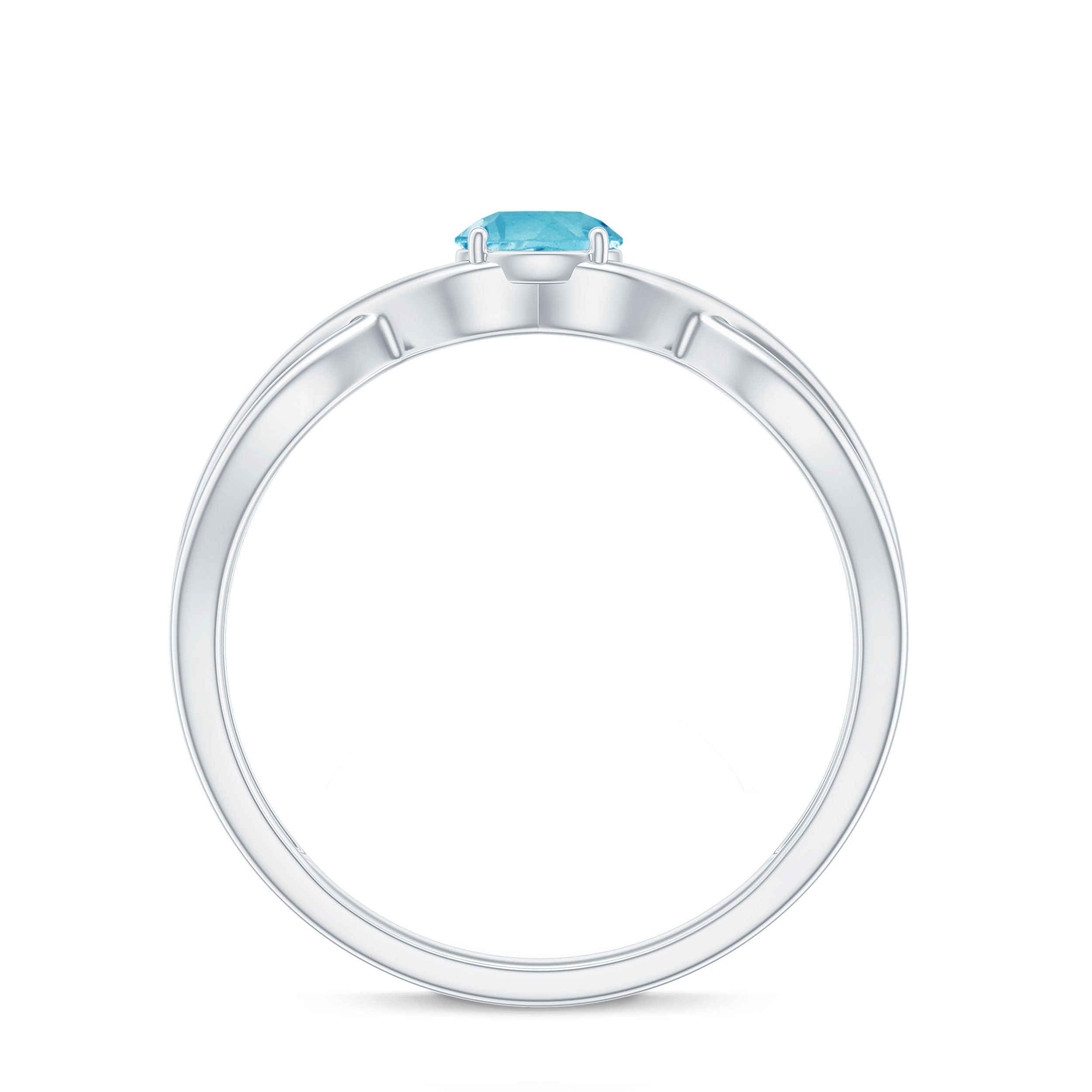 0.25 CT Natural Swiss Blue Topaz Solitaire Ring in Prong Setting Swiss Blue Topaz - ( AAA ) - Quality - Rosec Jewels