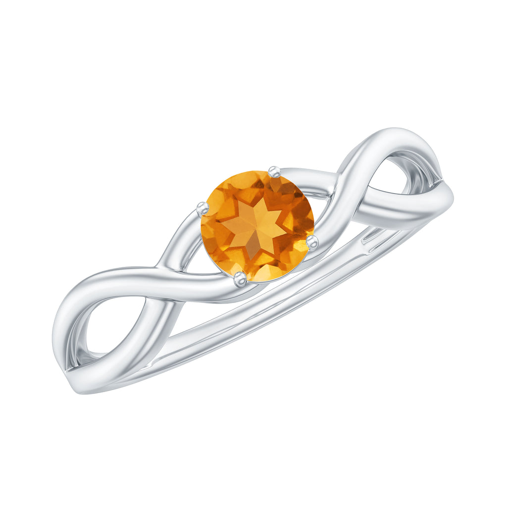 0.25 CT Crossover Citrine Solitaire Ring in Prong Setting Citrine - ( AAA ) - Quality - Rosec Jewels