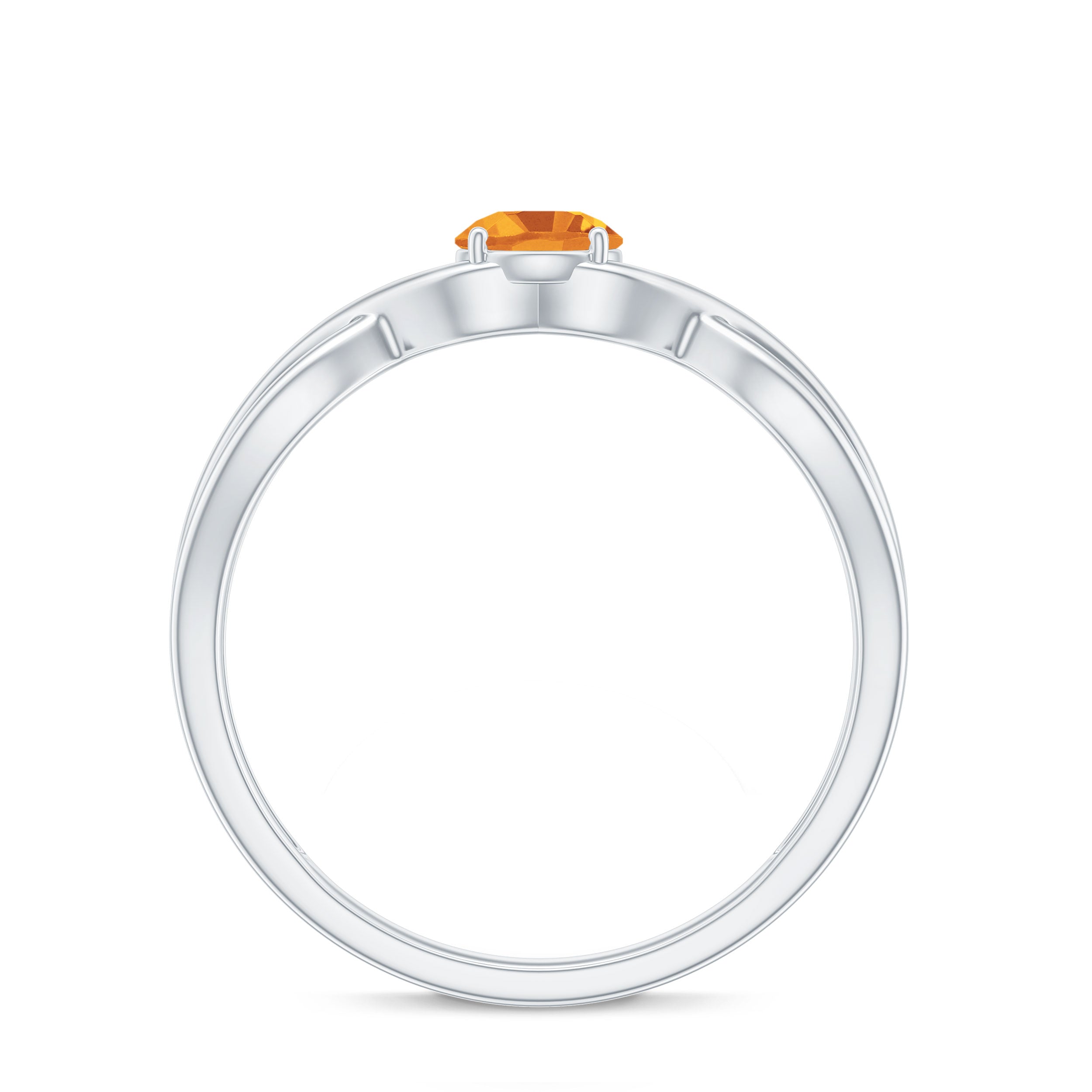 0.25 CT Crossover Citrine Solitaire Ring in Prong Setting Citrine - ( AAA ) - Quality - Rosec Jewels