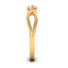 Round Morganite Solitaire Promise Ring in Crossover Shank Morganite - ( AAA ) - Quality - Rosec Jewels