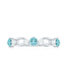Minimal Promise Ring with Swiss Blue Topaz and Diamond Swiss Blue Topaz - ( AAA ) - Quality - Rosec Jewels