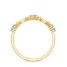 Aquamarine and Diamond Minimal Promise Ring Aquamarine - ( AAA ) - Quality - Rosec Jewels