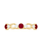 Real Ruby and Diamond Minimal Promise Ring Ruby - ( AAA ) - Quality - Rosec Jewels