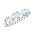 Moonstone and Diamond Wedding Anniversary Ring Moonstone - ( AAA ) - Quality - Rosec Jewels
