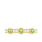Peridot and Diamond Minimal Half Eternity Ring Peridot - ( AAA ) - Quality - Rosec Jewels