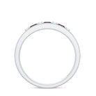 Elegant Garnet and Diamond Band Ring Garnet - ( AAA ) - Quality - Rosec Jewels
