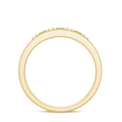 Real Peridot and Diamond Band Ring Peridot - ( AAA ) - Quality - Rosec Jewels