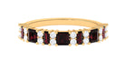 Natural Garnet and Diamond Eternity Ring Garnet - ( AAA ) - Quality - Rosec Jewels