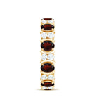 Oval Garnet Eternity Ring with Diamond Garnet - ( AAA ) - Quality - Rosec Jewels