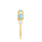 0.75 CT Real Aquamarine and Diamond Half Eternity Ring Aquamarine - ( AAA ) - Quality - Rosec Jewels