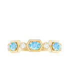 0.75 CT Real Aquamarine and Diamond Half Eternity Ring Aquamarine - ( AAA ) - Quality - Rosec Jewels