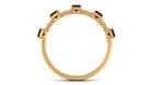 Certified Garnet Half Eternity Ring with Diamond Garnet - ( AAA ) - Quality - Rosec Jewels