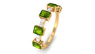 Real Peridot and Diamond Half Eternity Ring Peridot - ( AAA ) - Quality - Rosec Jewels