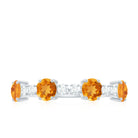 Natural Citrine and Diamond Alternate Style Eternity Anniversary Ring Citrine - ( AAA ) - Quality - Rosec Jewels