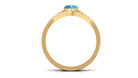Natural Swiss Blue Topaz and Diamond Heart Ring Set Swiss Blue Topaz - ( AAA ) - Quality - Rosec Jewels