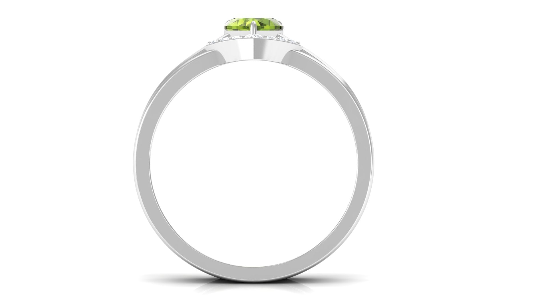 Heart Shape Peridot and Diamond Ring Set Peridot - ( AAA ) - Quality - Rosec Jewels