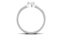 Heart Shape Moonstone Solitaire Ring Set with Diamond Moonstone - ( AAA ) - Quality - Rosec Jewels