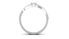Moonstone Stackable Ring Set with Diamond Moonstone - ( AAA ) - Quality - Rosec Jewels