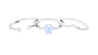 Natural Moonstone and Diamond Stackable Ring Set Moonstone - ( AAA ) - Quality - Rosec Jewels