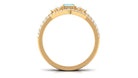 Aquamarine and Diamond Ring Set in Prong Setting Aquamarine - ( AAA ) - Quality - Rosec Jewels