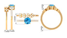 Swiss Blue Topaz and Diamond Stackable Ring Set Swiss Blue Topaz - ( AAA ) - Quality - Rosec Jewels