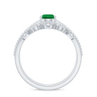 Pear shape Real Emerald and Diamond Wedding Ring Set Emerald - ( AAA ) - Quality - Rosec Jewels