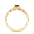 Pear Cut Natural Garnet and Diamond Wedding Ring Set Garnet - ( AAA ) - Quality - Rosec Jewels