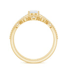 Pear Cut Natural Moonstone and Diamond Wedding Ring Set Moonstone - ( AAA ) - Quality - Rosec Jewels