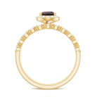 Teardrop Garnet Bridal Ring Set with Diamond Garnet - ( AAA ) - Quality - Rosec Jewels