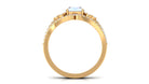 Cushion Cut Moonstone and Diamond Bridal Ring Set Moonstone - ( AAA ) - Quality - Rosec Jewels