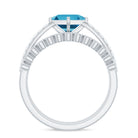 Solitaire Swiss Blue Topaz and Diamond Ring Set Swiss Blue Topaz - ( AAA ) - Quality - Rosec Jewels