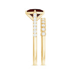 Solitaire Garnet and Diamond Ring Set Garnet - ( AAA ) - Quality - Rosec Jewels