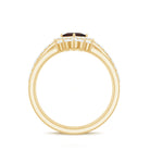 Genuine Garnet and Diamond Trio Wedding Ring Set Garnet - ( AAA ) - Quality - Rosec Jewels