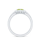 Peridot and Moissanite Trio Wedding Ring Set Peridot - ( AAA ) - Quality - Rosec Jewels
