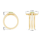 Peridot and Moissanite Trio Wedding Ring Set Peridot - ( AAA ) - Quality - Rosec Jewels