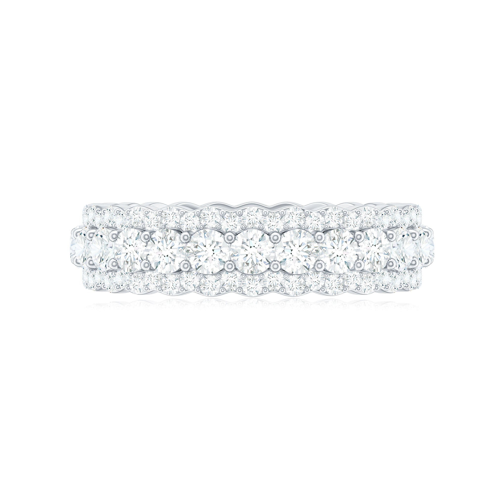 3.50 CT Certified Moissanite Eternity Wedding Ring Moissanite - ( D-VS1 ) - Color and Clarity - Rosec Jewels