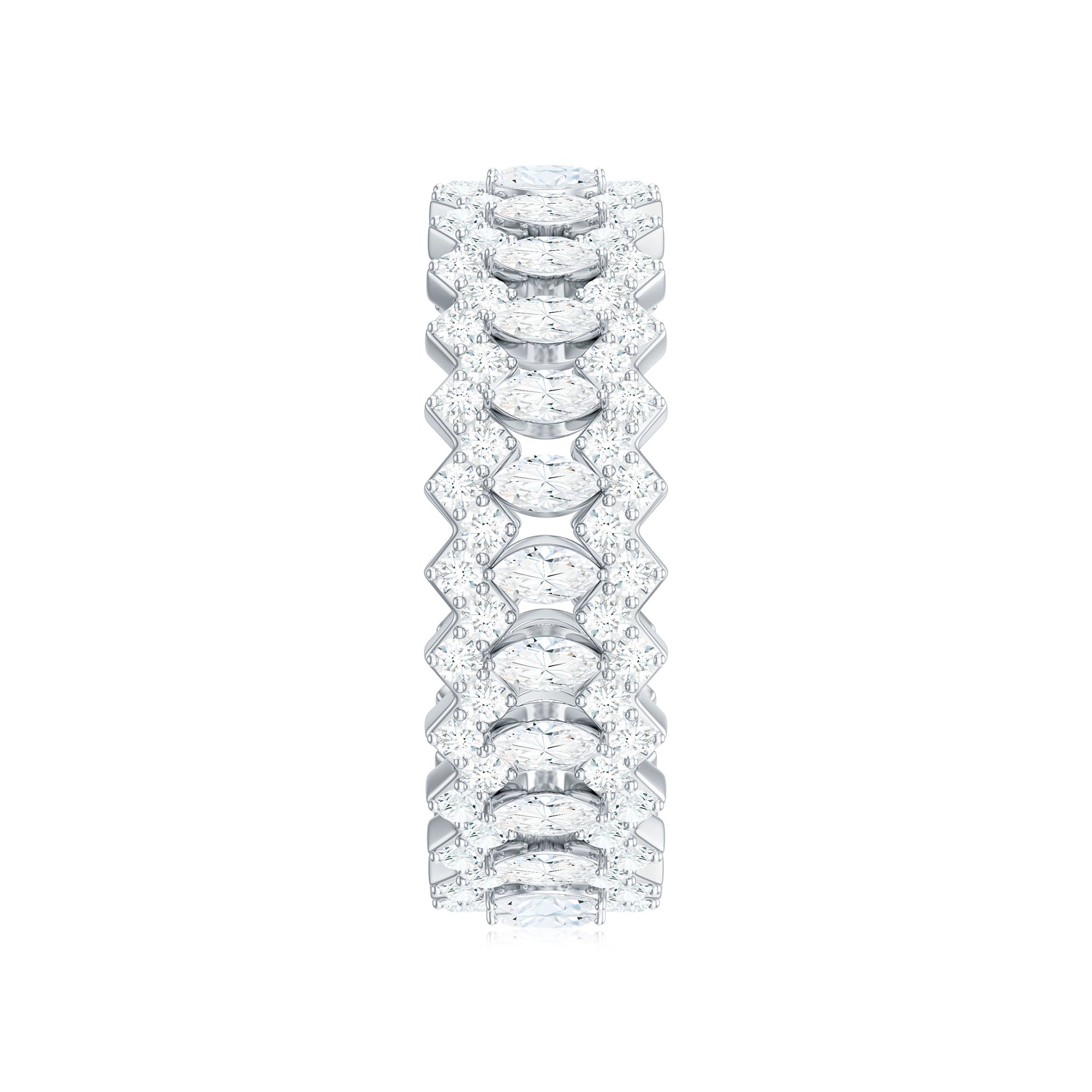 2.75 CT Designer Moissanite Eternity Ring in Prong Setting Moissanite - ( D-VS1 ) - Color and Clarity - Rosec Jewels