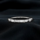 1/2 CT Bar Set Moissanite Semi Eternity East West Ring Moissanite - ( D-VS1 ) - Color and Clarity - Rosec Jewels