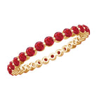 1.5 CT Created Ruby Minimal Eternity Ring in Gold Lab Created Ruby - ( AAAA ) - Quality - Rosec Jewels