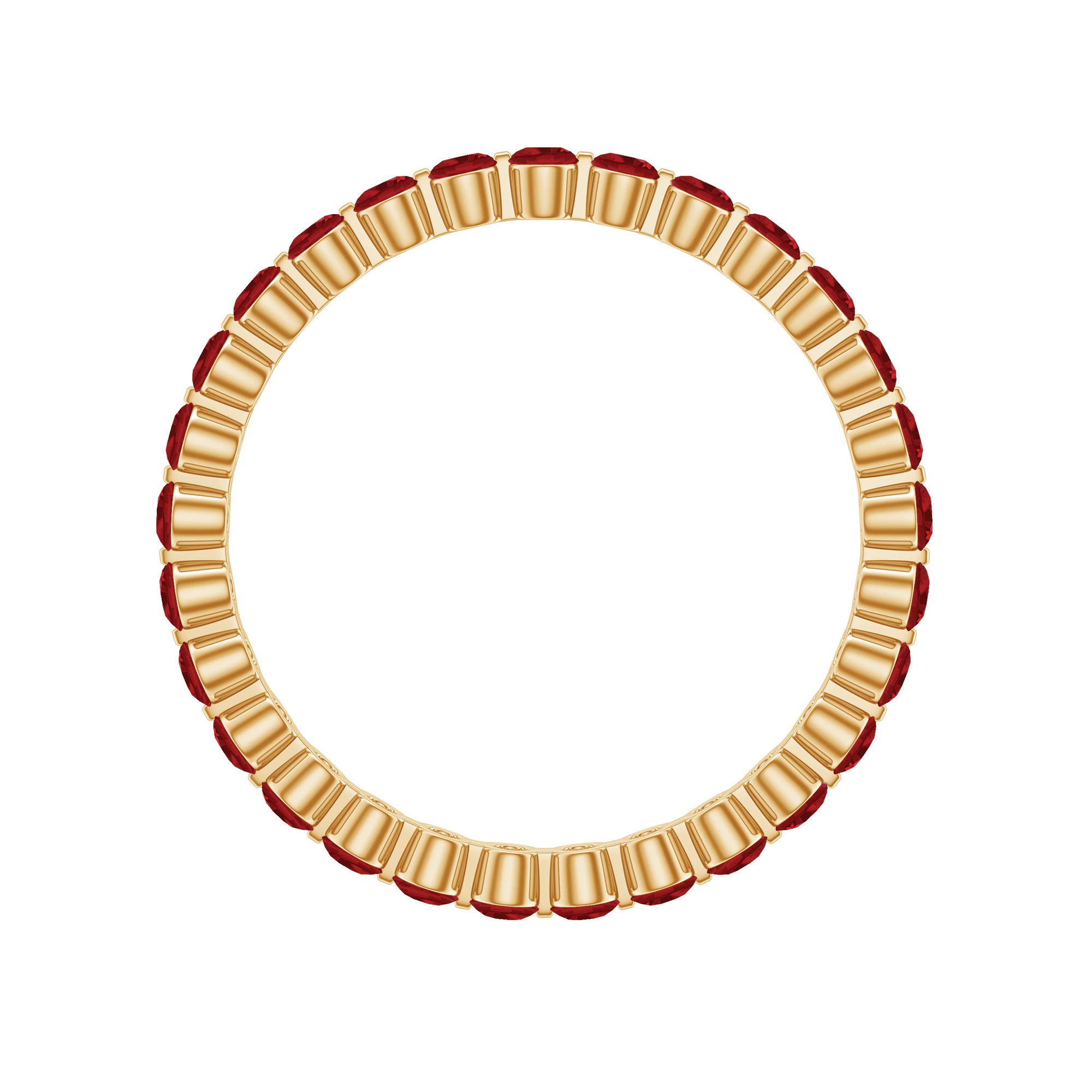 1.5 CT Created Ruby Minimal Eternity Ring in Gold Lab Created Ruby - ( AAAA ) - Quality - Rosec Jewels