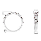 1/4 CT Garnet Filigree Band Ring for Women in Prong Setting Garnet - ( AAA ) - Quality - Rosec Jewels