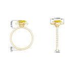 Lab Created yellow Sapphire Round Halo Engagement Ring with Diamond Lab Created Yellow Sapphire - ( AAAA ) - Quality - Rosec Jewels