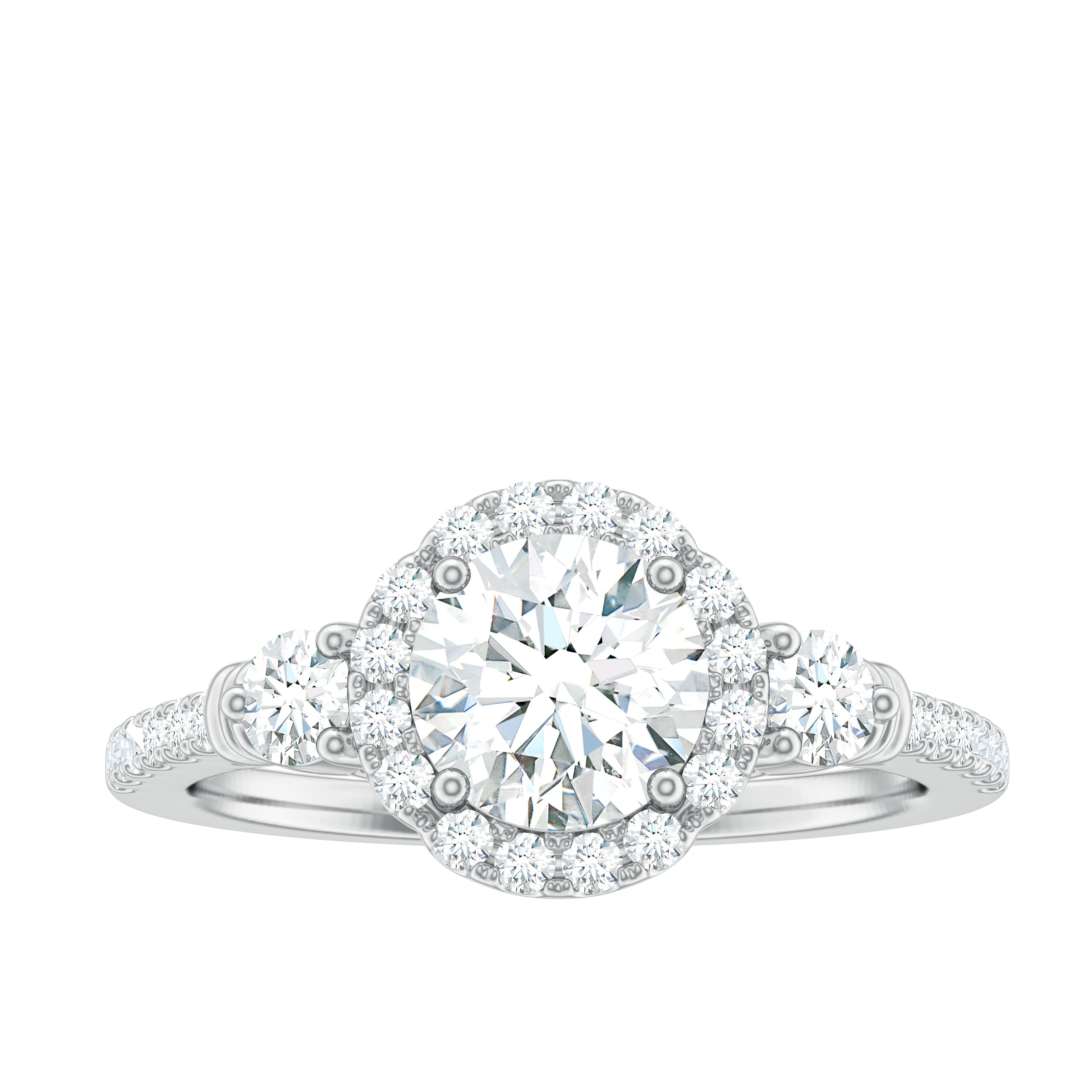1.75 CT Moissanite Classic Engagement Ring in Gold Moissanite - ( D-VS1 ) - Color and Clarity - Rosec Jewels