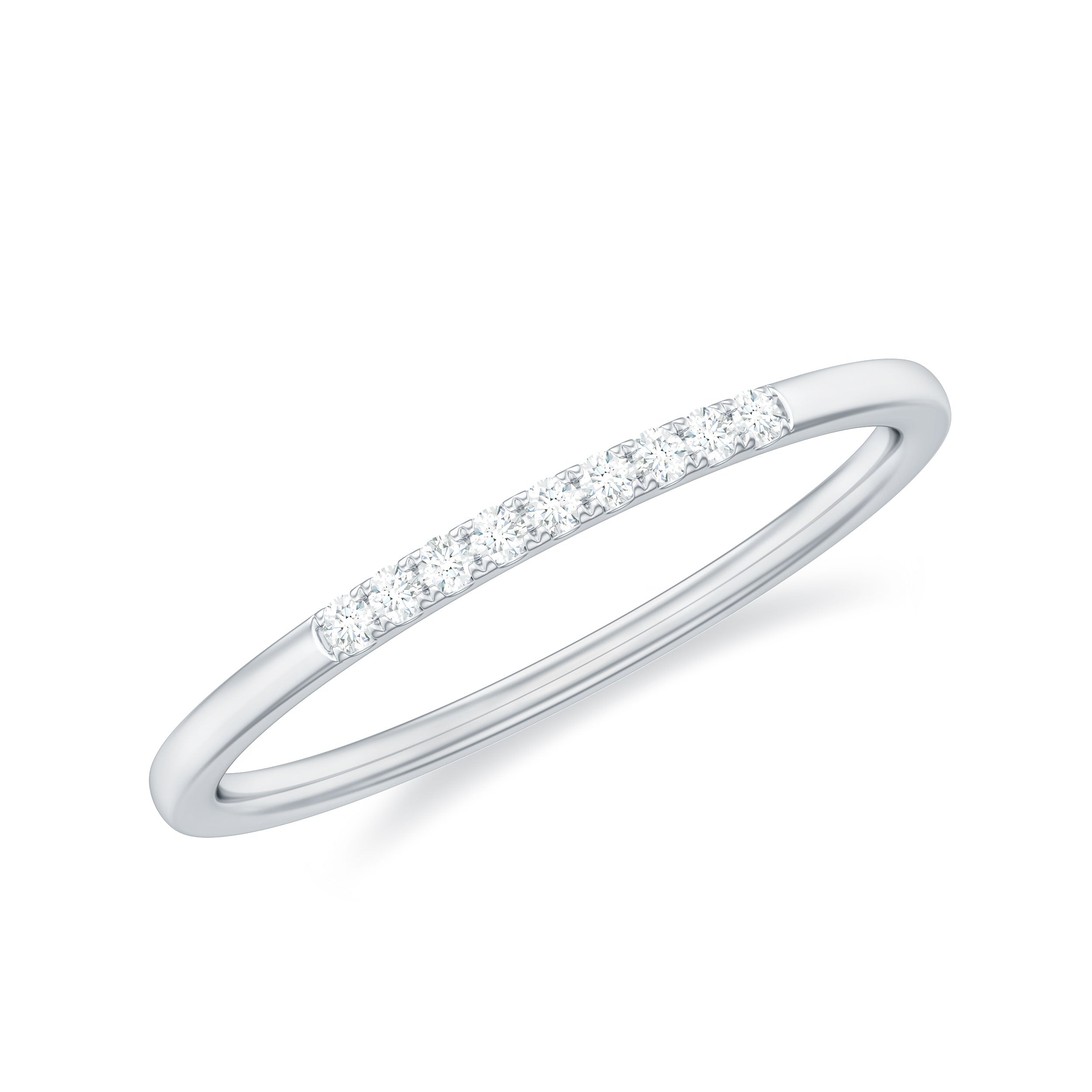 Diamond Stackable Enhancer Ring in Scalloped Setting Diamond - ( HI-SI ) - Color and Clarity - Rosec Jewels