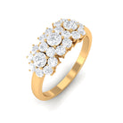 1 CT Zircon Floral Cluster Engagement Ring Zircon - ( AAAA ) - Quality - Rosec Jewels